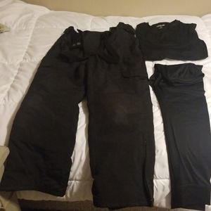 Cabela's youth snow/ski bibs & Lands End underwear